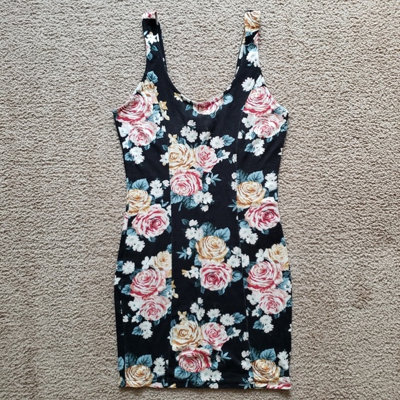 💐Forever 21 Floral Bodycon Dress - Picture 1 of 4
